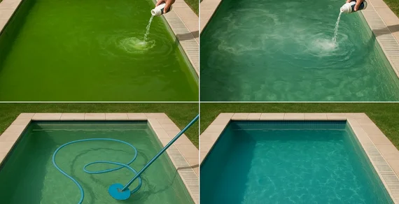 Pool Algae with Our Green Pool Cleaning in Vermont South