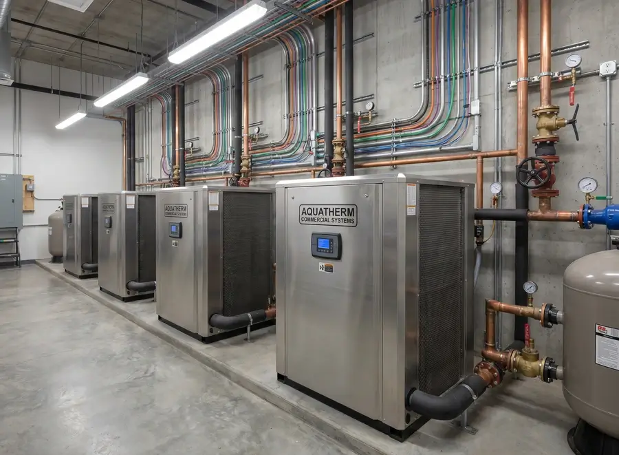Commercial pool heating system