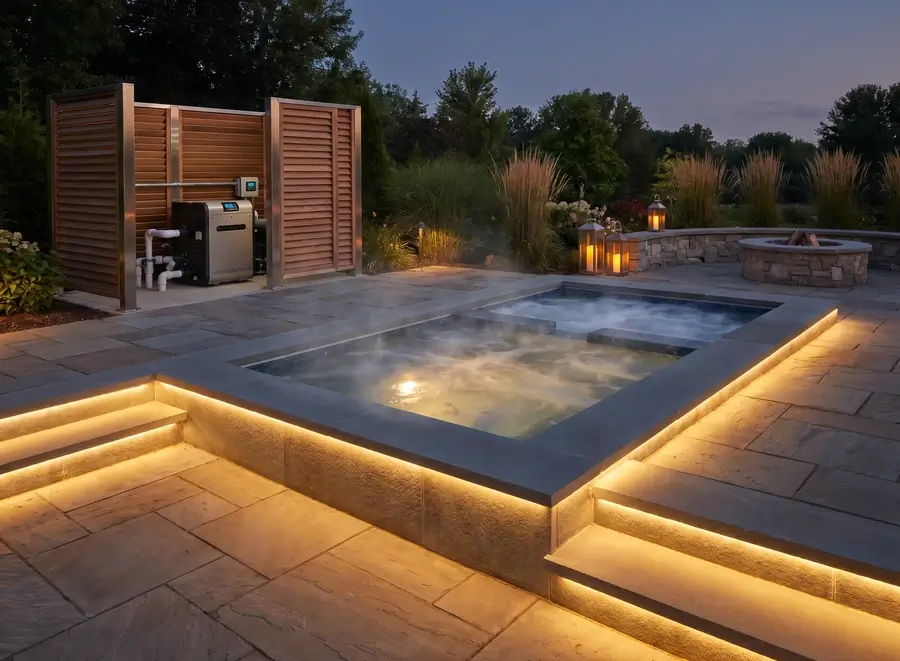 Spa heating installation