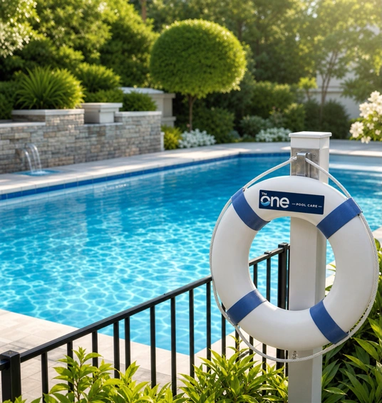 Clean and safe childcare outdoor swimming pool area