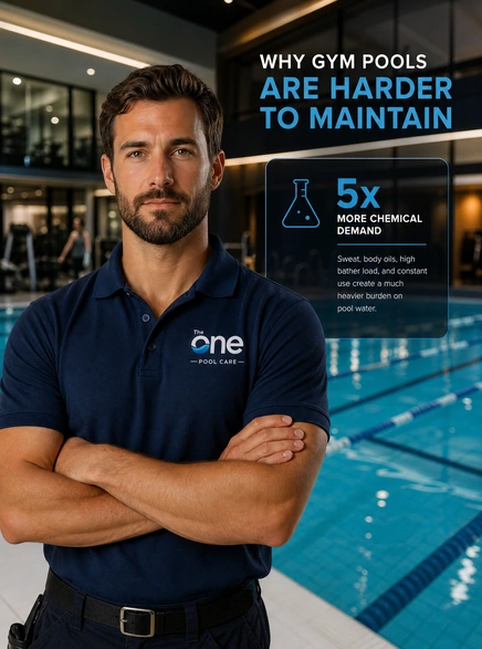 Smiling professional pool technician representing high quality maintenance