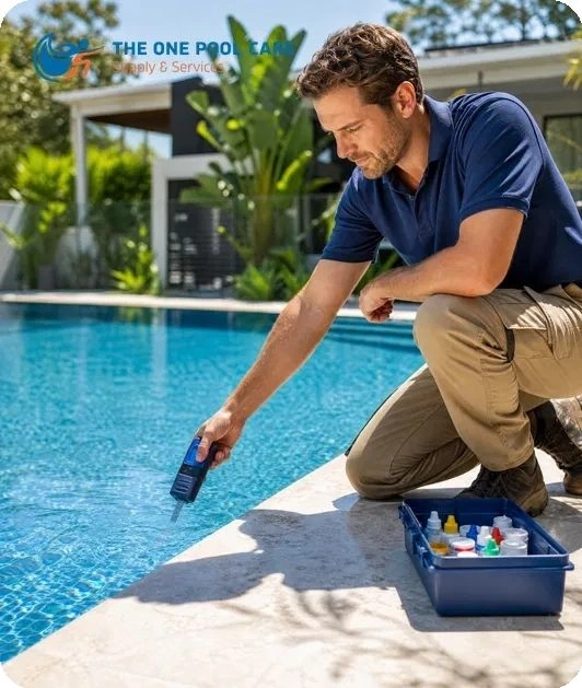 Sparkling clean residential pool maintained by The One Pool Care in Melbourne